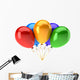 Party balloons colorful red orange green cyan blue decoration Wall Decal