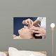 Massage Pinch Eyebrows Wall Mural