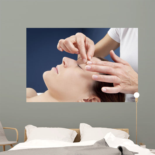 Massage Pinch Eyebrows Wall Mural