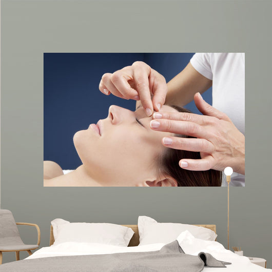 Massage Pinch Eyebrows Wall Mural