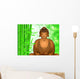 Zen Buddha Meditating by Bamboo Forest Background Wall Mural