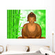 Zen Buddha Meditating by Bamboo Forest Background Wall Mural