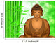Zen Buddha Meditating by Bamboo Forest Background Wall Mural