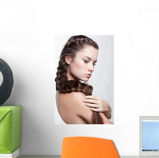 girl with creative hair-do Wall Decal