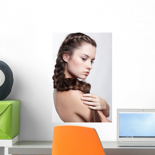 girl with creative hair-do Wall Decal