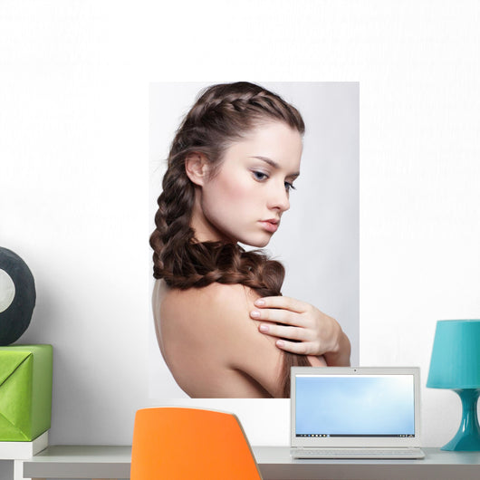 girl with creative hair-do Wall Decal