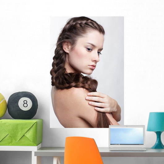 girl with creative hair-do Wall Decal