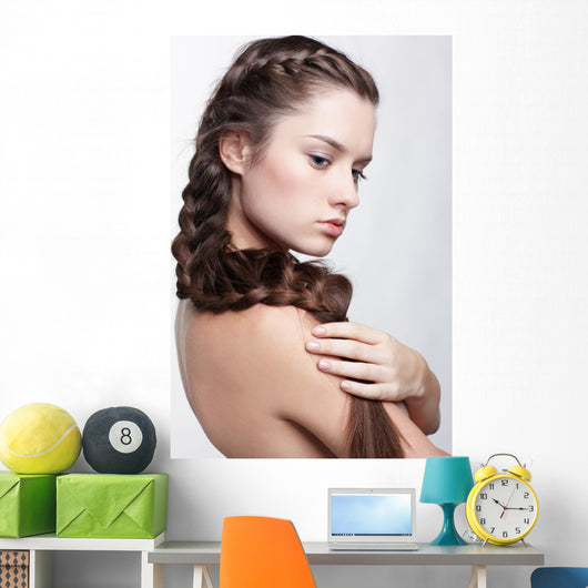 girl with creative hair-do Wall Decal