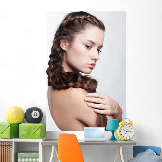 girl with creative hair-do Wall Decal