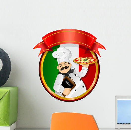 Chef Pizza Vector Wall Decal