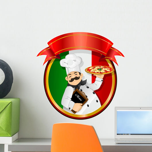 Chef Pizza Vector Wall Decal