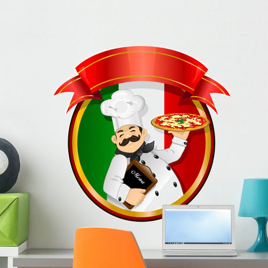 Chef Pizza Vector Wall Decal
