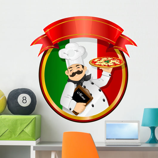 Chef Pizza Vector Wall Decal