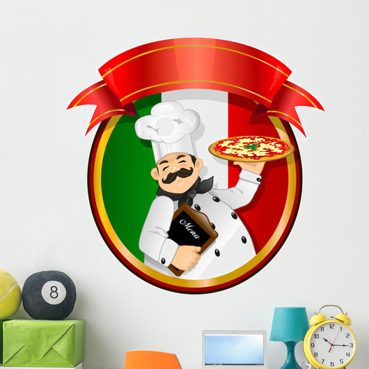 Chef Pizza Vector Wall Decal
