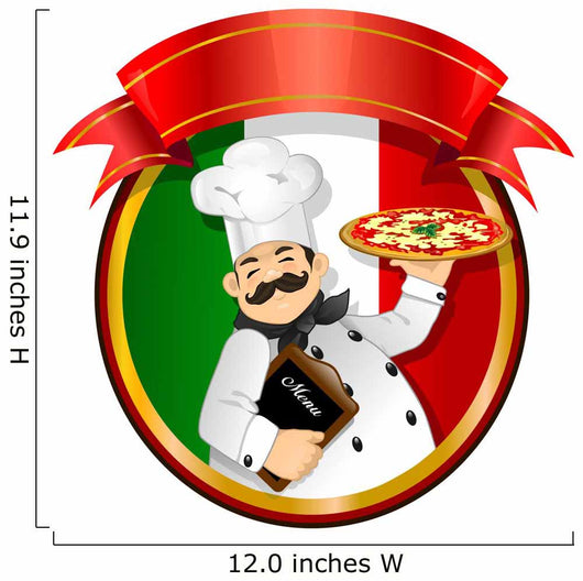 Chef Pizza Vector Wall Decal