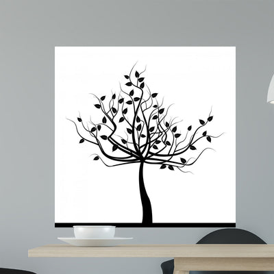 Abstract Black Tree White shown on a wall