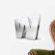 3D Metal Letter W Wall Decal
