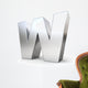 3D Metal Letter W Wall Decal