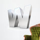 3D Metal Letter W Wall Decal