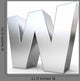 3D Metal Letter W Wall Decal