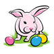 Bunny with Easter Eggs Wall Decal