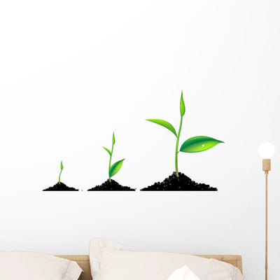 Sprouts Wall Decal shown on a wall