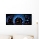 Modern car illuminated dashboard closeup Wall Mural
