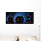 Modern car illuminated dashboard closeup Wall Mural