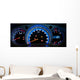 Modern car illuminated dashboard closeup Wall Mural