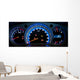 Modern car illuminated dashboard closeup Wall Mural