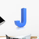 3D Blue Letter J Wall Decal
