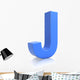 3D Blue Letter J Wall Decal