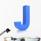 3D Blue Letter J Wall Decal