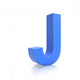3D Blue Letter J Wall Decal