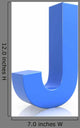 3D Blue Letter J Wall Decal