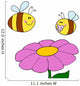Mother Bee Flying With Baby Bee Over Flower Wall Decal