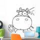 Outlined Cow Head Cartoon