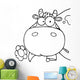 Outlined Cow Head Cartoon