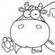 Outlined Cow Head Cartoon