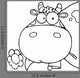 Outlined Cow Head Cartoon