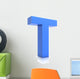 3D Blue Letter T Wall Decal
