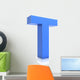 3D Blue Letter T Wall Decal
