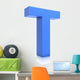 3D Blue Letter T Wall Decal