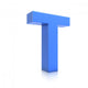 3D Blue Letter T Wall Decal