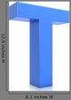 3D Blue Letter T Wall Decal