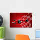 Red Formula One Car and Racing Flag Wall Mural