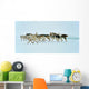Dog sledging trip in cold snowy winter, Greenland Wall Mural