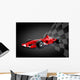 Red Formula One Car and Racing Flag Wall Mural