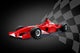 Red Formula One Car and Racing Flag Wall Mural