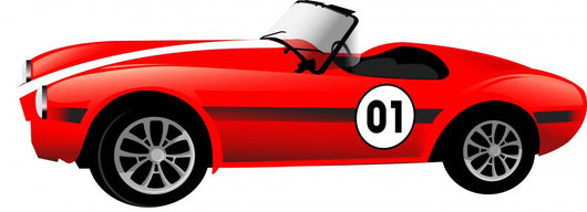 Old Race Red Car Wall Decal